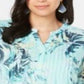 Charter Club Women's Double-Ruffle Top Blue Size Petite Small