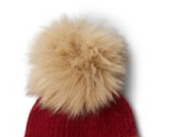 Columbia Women's Pom Pom Winter Beanie Hat Red Size Regular