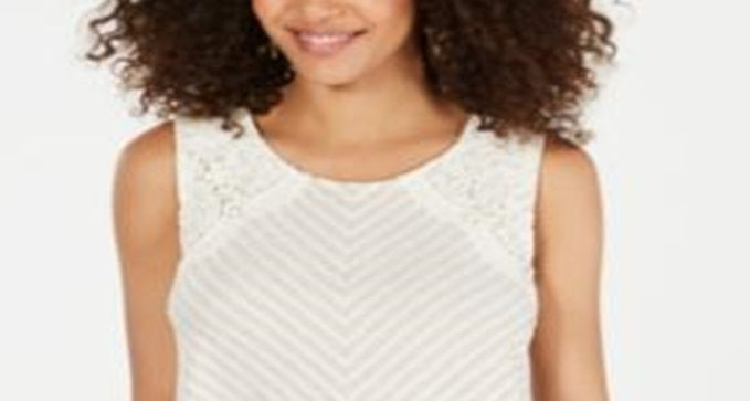 Style & Co Women's Striped Lace Sleeveless Top Brown Size XX-Large