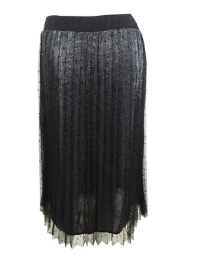 Alfani Women's Swiss Dot Metallic MIDI Skirt Gray Size Petite Small