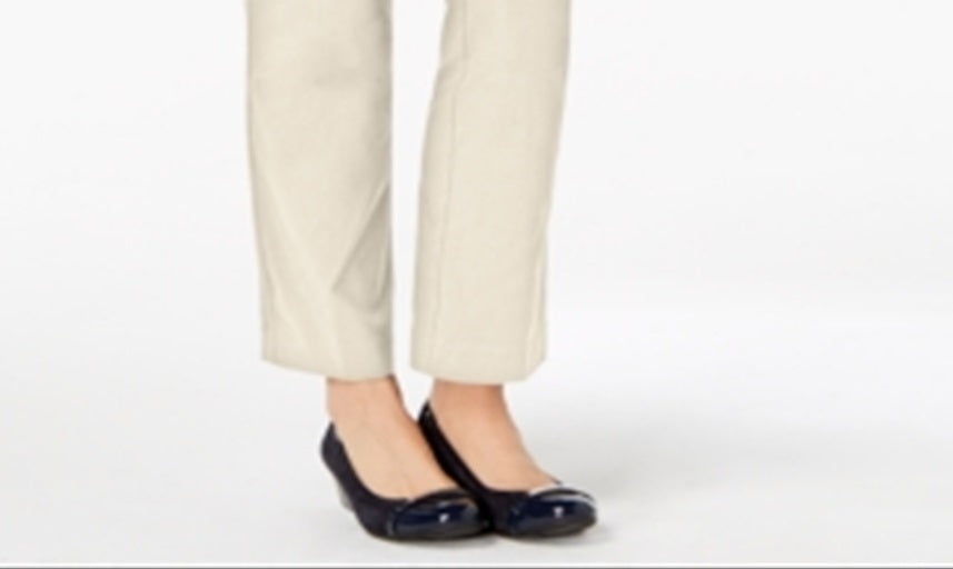 JM Collection Women's Curvy Fit Straight Leg Pants Beige Size 6