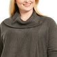 JM Collection Women's Plus Lace up Cowlneck Sweater Gray Size 0X