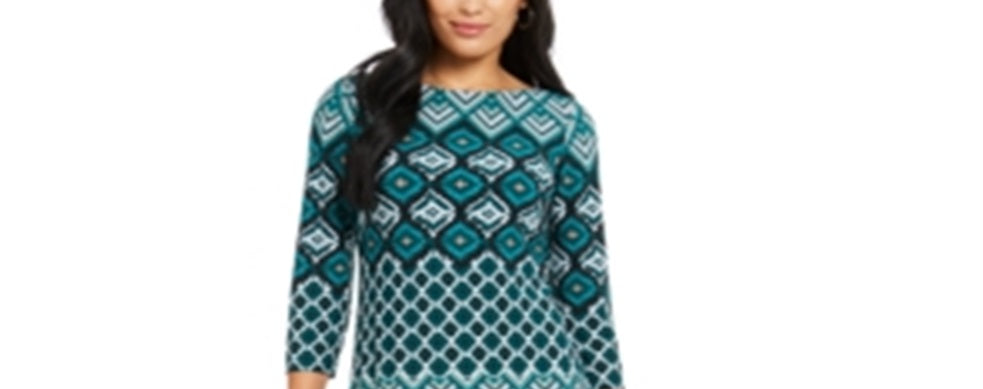 Vince Camuto Women's Printed Shift Dress Green Size 6