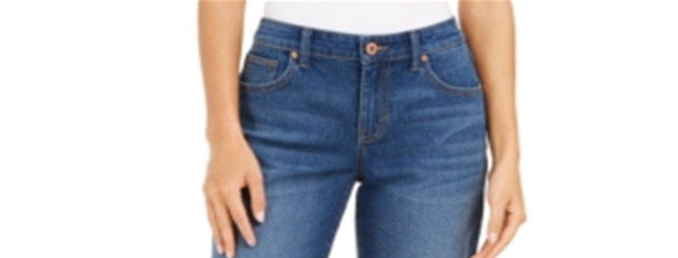 Style & Co Women's Raw Edge Bermuda Shorts Blue Size 4