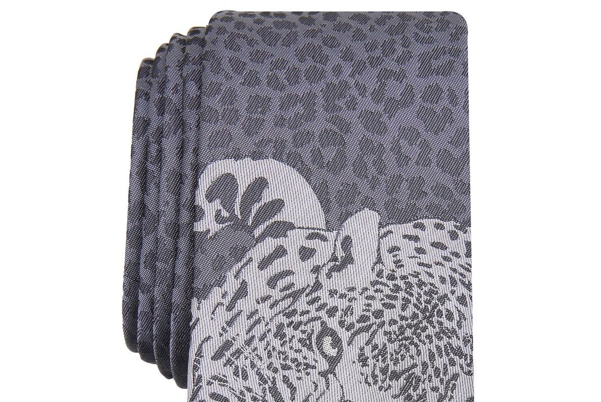 INC International Concepts Men's One Skinny Tonal Panther Slim Neck Tie Gray Size Regular