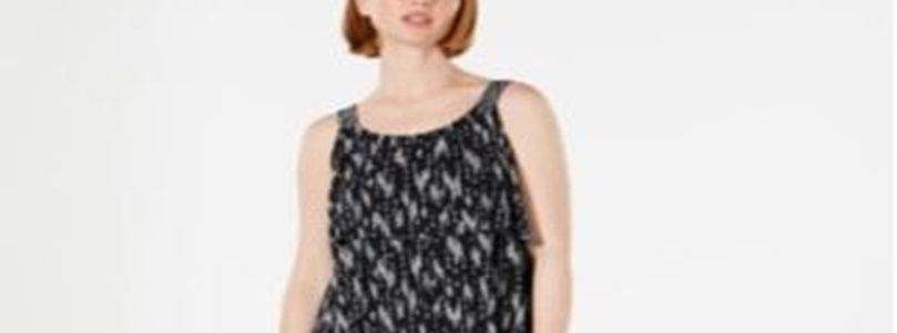Style & Co Women's Flounce Top Tank Dress Black Size PP