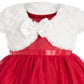 Blueberi Boulevard Baby Girl's 2 Pc Faux Fur Shrug & Tulle Dress Set Red Size 6-9MOS