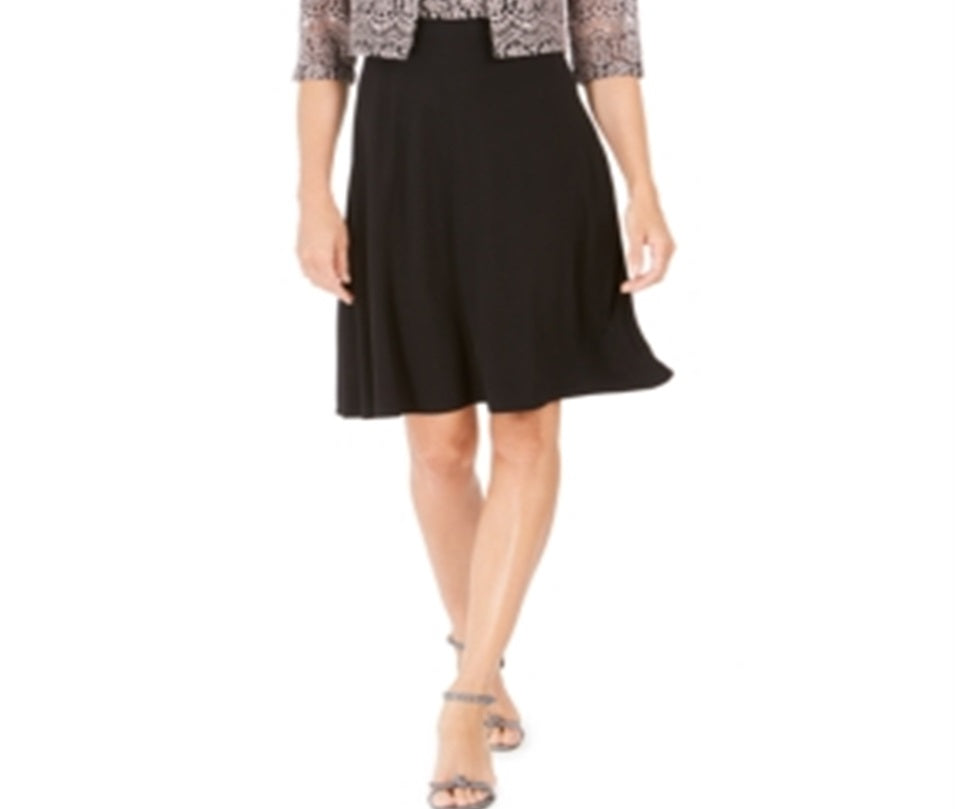 Jessica Howard Women's Dress & Lace Jacket Gray Size 12 Petite