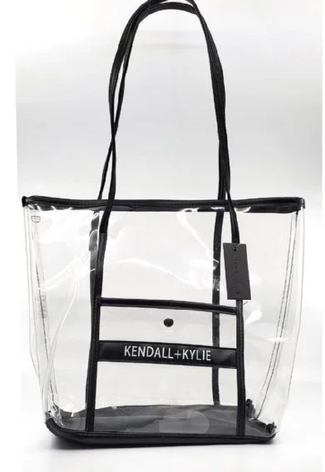 Kendall + Kylie Women's Logo PVC Tote Handbag Purse Black Size One Size