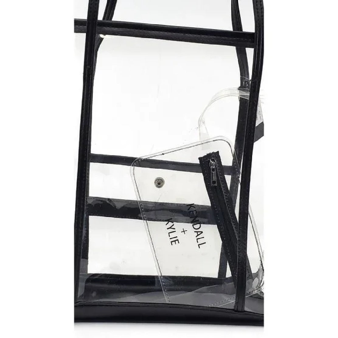 Kendall + Kylie Women's Logo PVC Tote Handbag Purse Black Size One Size