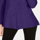 Alfani Women's Ribbed Snap Detail Sweater Purple Size Large