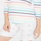 Charter Club Women's Cotton Striped Top White Combo Size Petite XL