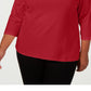 Tommy Hilfiger Women's 3/4 Sleeve Scoop Neck Top Red Size 2X