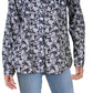 Ralph Lauren Women's Courtenay Floral Print Collar Button Down Top Navy -Cream Size Medium