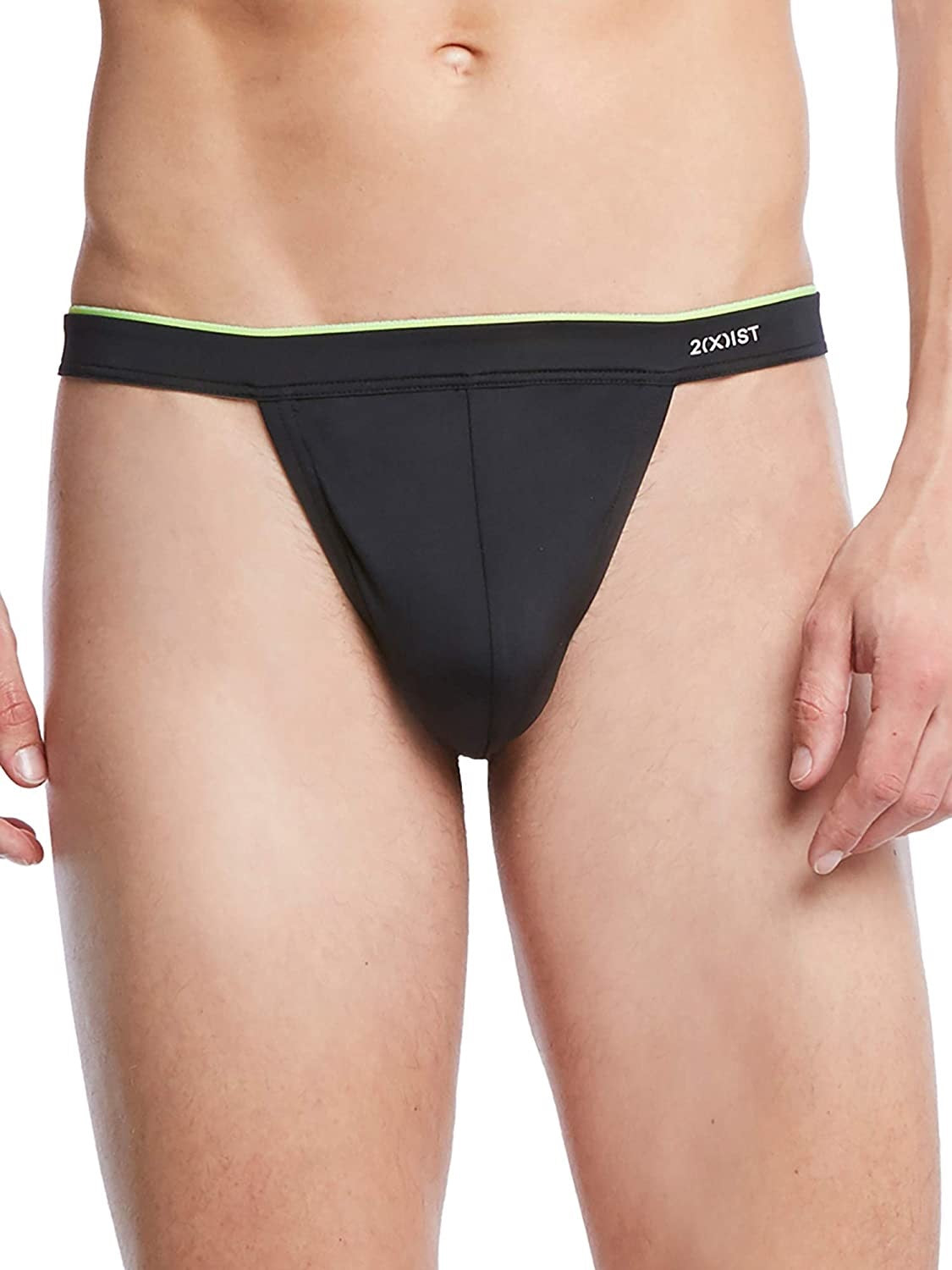2(x)ist Men's Sliq Micro Y Back Thong Brief Black Size Small