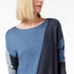INC International Concepts Women's Colorblocked Sweater Blue Size Petite Small