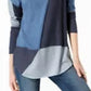 INC International Concepts Women's Colorblocked Sweater Blue Size Petite Small