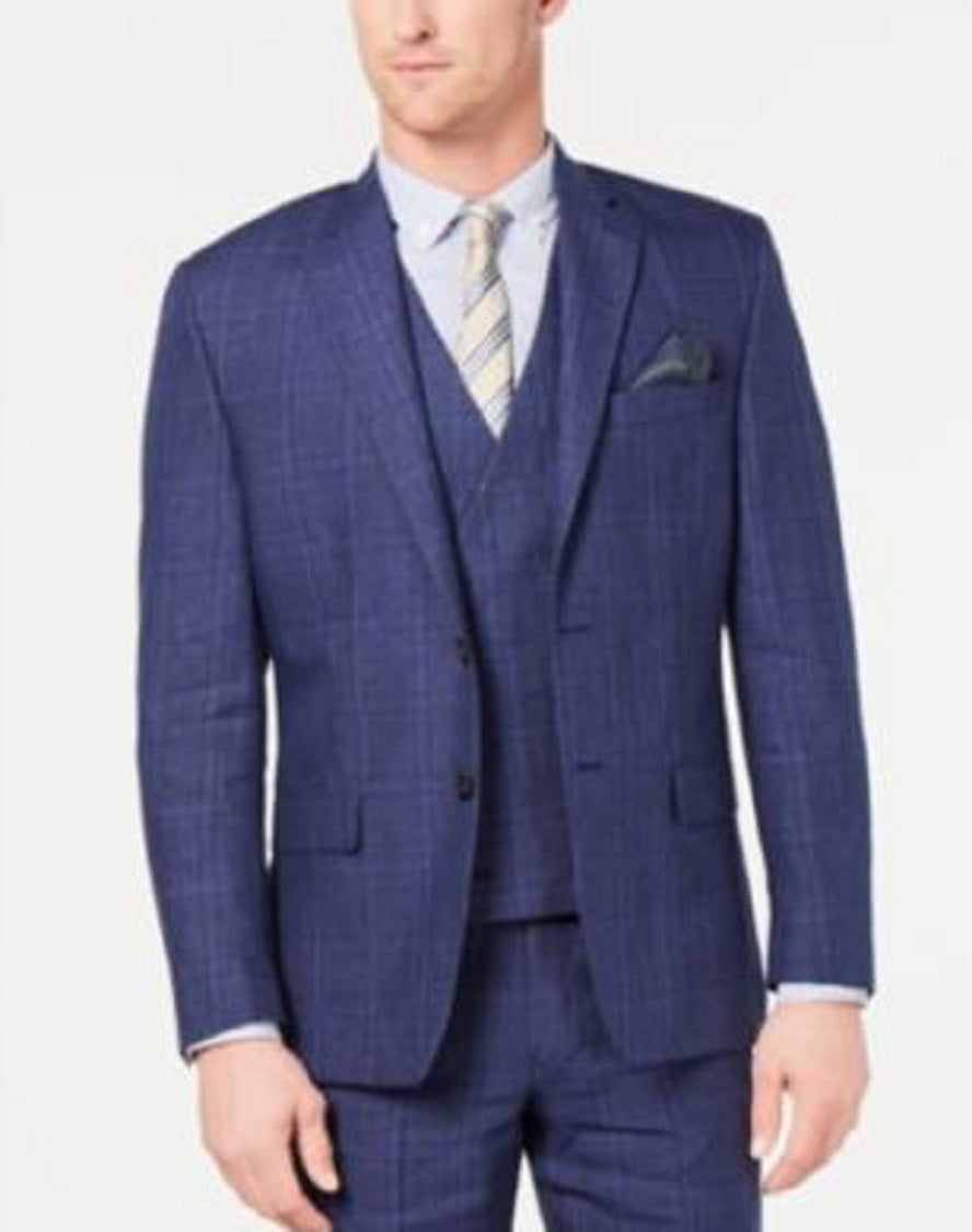 Ralph Lauren Men's Sport Coat R Plaid Two Button Blue Size 48