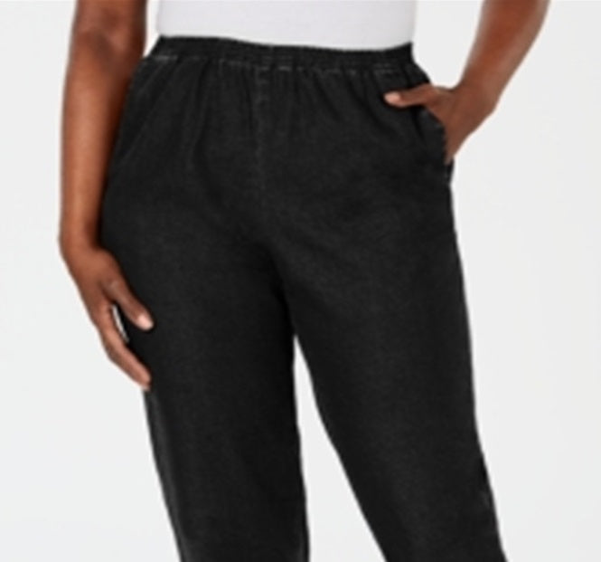 Karen Scott Women's Pull on Denim Black Size Small