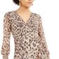 Bar III Women's Ruffled Animal Print Wrap Dress Nature Leo Size XXS