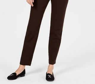 Charter Club Women's Pull on Ponte Knit Pants Brown Size 14 Petite