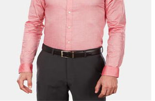 Tommy Hilfiger Men's Slim Fit Stretch Solid Dress Shirt Red Size 15.5X32-33