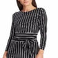 Ralph Lauren Women's Striped Jersey Dress Black Size 16