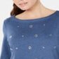 Karen Scott Women's Cotton Grommet Top Blue Size Medium