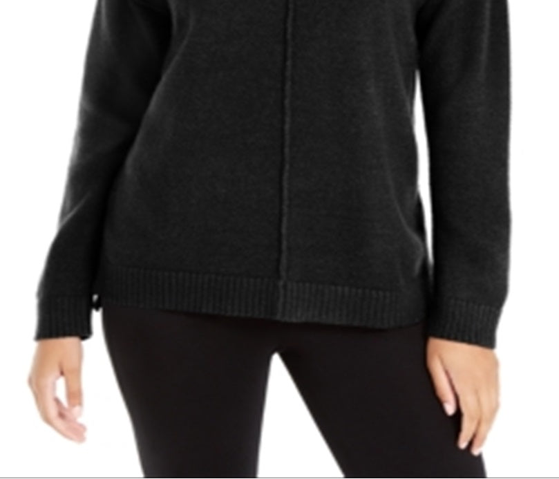 Alfani Women's Dropped Shoulder Turtleneck Sweater Black Size X-Large