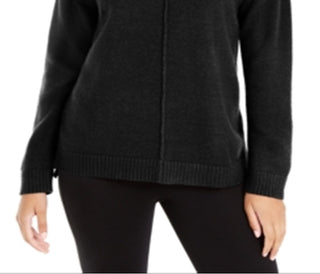 Alfani Women's Dropped Shoulder Turtleneck Sweater Black Size X-Large