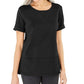Karen Scott Women's Cotton Topstitched Top Black Size Large