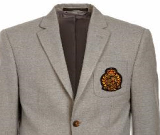 Ralph Lauren Big Boy's Solid Sport Coat with Faux Suede Elbow Patches Gray Size 16