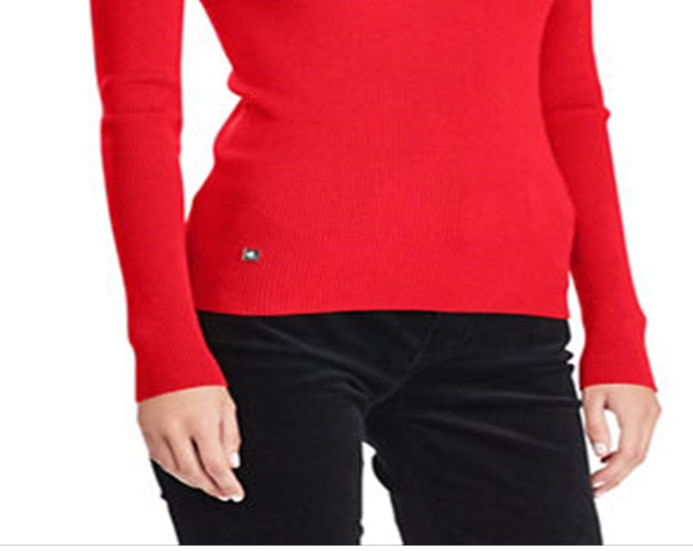 Ralph Lauren Women's Ribbed Turtleneck Sweater Red Size XL