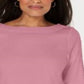 Karen Scott Women's Cotton Lace Trim Top Pink Size Small