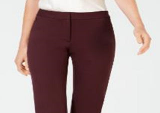 Alfani Women's Ponte Knit Slim Leg Pants Red Size 8 Petite