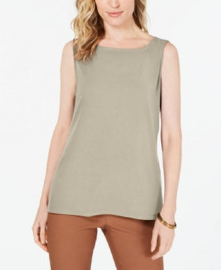 Charter Club Women's Boat Neckline Top Brown Size X-Large