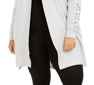 Ideology Women's Hooded Cardigan Gray Size 2X