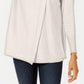 JM Collection Women's Faux Wrap Cowl Neck Sweater Brown Size X-Large