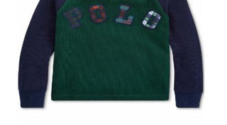 Ralph Lauren Toddler Boy's Knit Waffle Hooded Thermal Green Size 4T