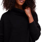 Free People Women's Ottoman Ribbed Tunic Sweater Black Size Small