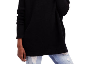 Free People Women's Ottoman Ribbed Tunic Sweater Black Size Small