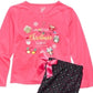 Max & Olivia Big Girl's 2 Pc Holiday Stuff Pajama Set Pink Size Large
