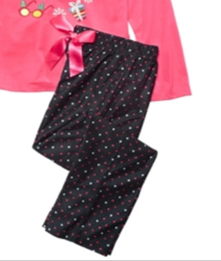 Max & Olivia Big Girl's 2 Pc Holiday Stuff Pajama Set Pink Size Large