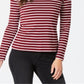 Charter Club Women's Metallic Stripe Top Red Size X-Small