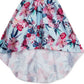 Rare Editions Big Girl's Floral Print High Low Dress Blue Size 7