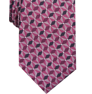 Alfani Men's Reynolds Geometric Skinny Silk Neck Tie Pink Size Regular