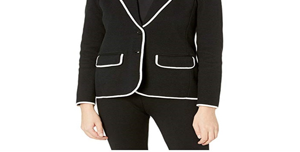 Ralph Lauren Women's TrimCotton Blend Blazer Black Size XL