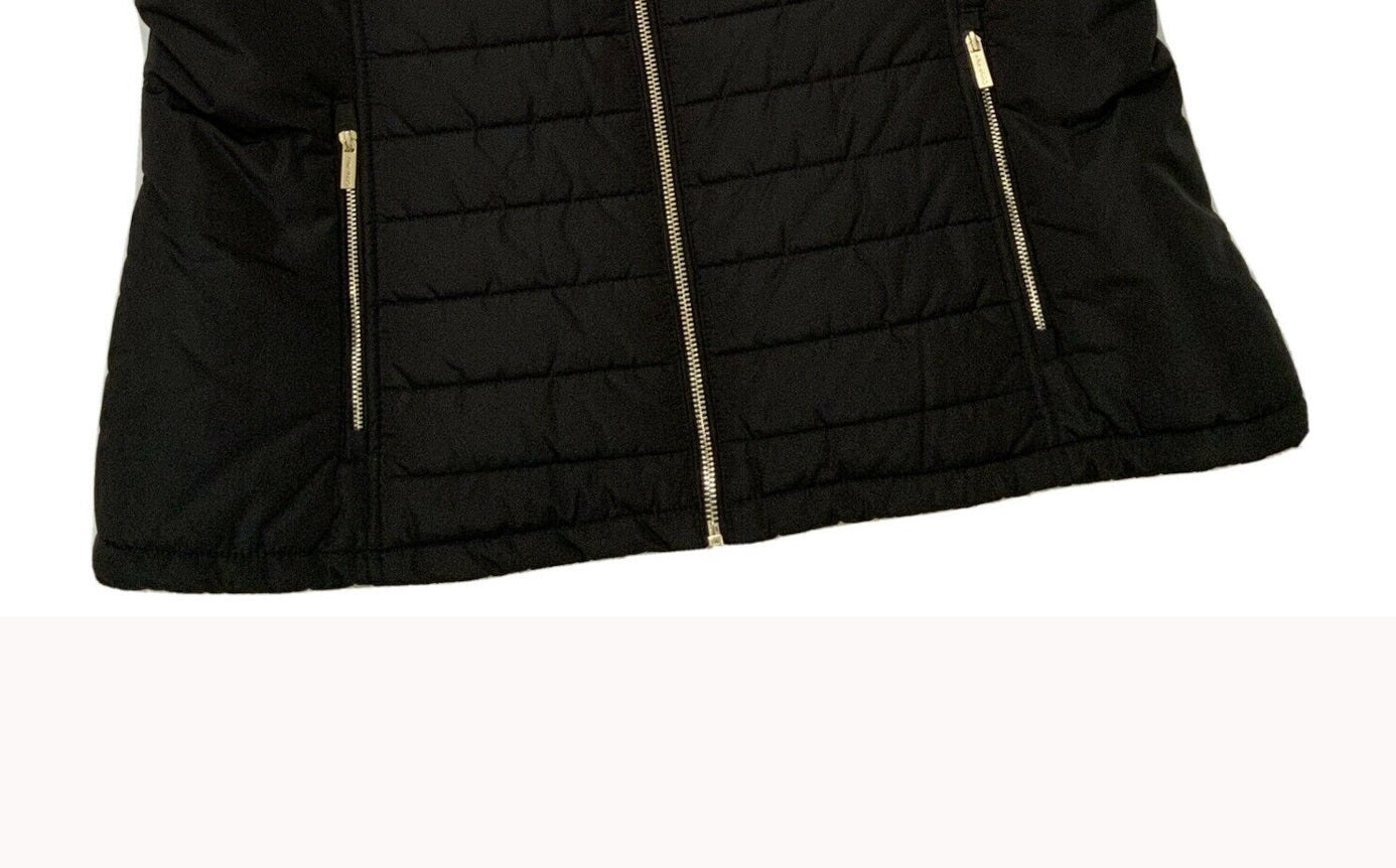 Calvin Klein Women's Fur Collar Vest Black Size M