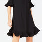 Alfani Women's Pleated Trim Flounce Dress Black Size 10Petite