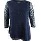 JM Collection Women's Burnout Tunic Blue Size XX-Large